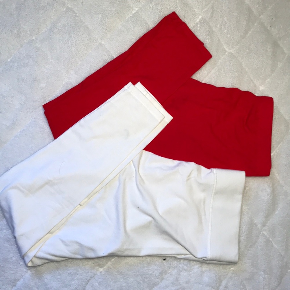 Red white leggings